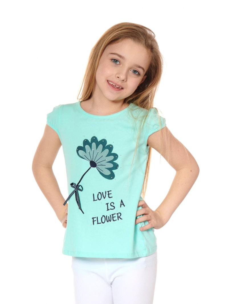 Girls\' blouse with a mint application NDZ81380 - Online store - Boutique